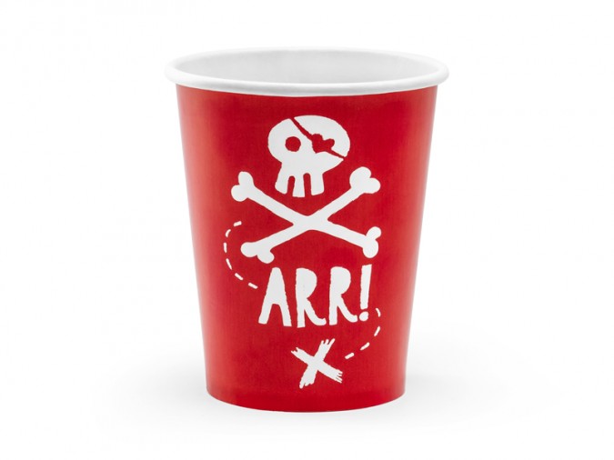 Cups Pirates Party red 220ml (1 pkt / 6 pc.)