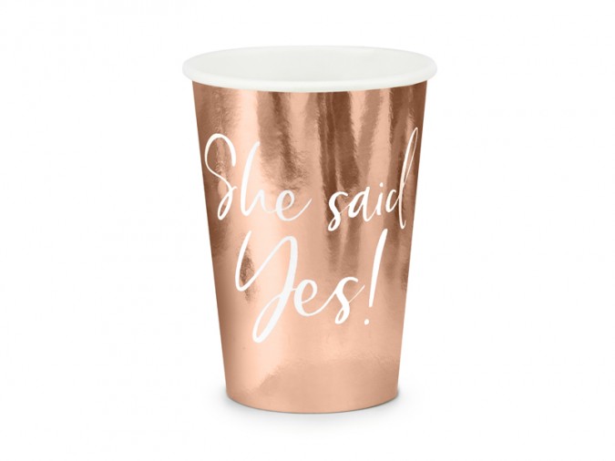 Cups She said yes! rose gold 220ml (1 pkt / 6 pc.)