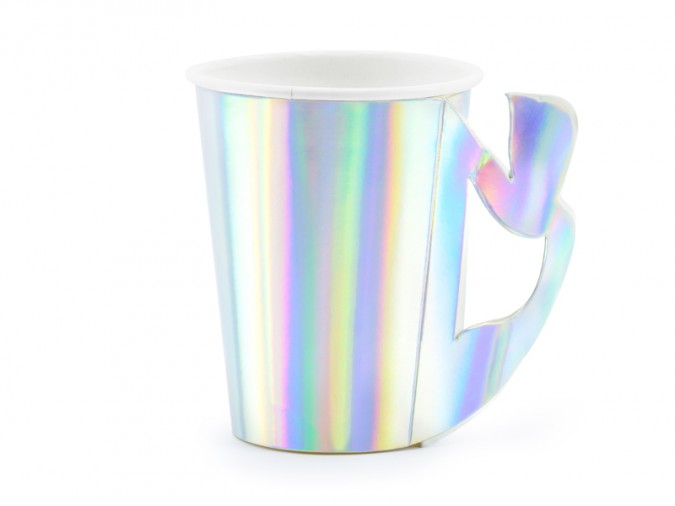 Paper cups Mermaid iridescent 220ml (1 pkt / 6 pc.)