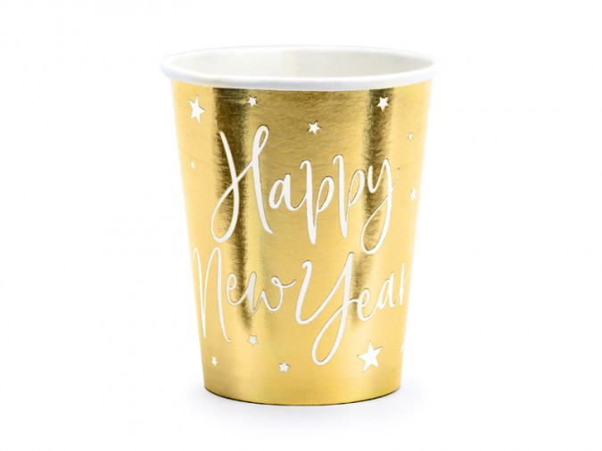 Cups Happy New Year gold 220ml (1 pkt / 6 pc.)