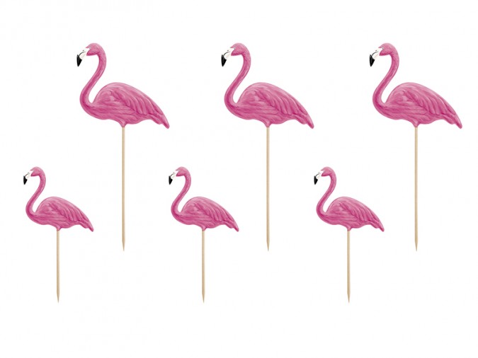 Toppers Aloha - Flamingos 15-23.5cm (Set 6 bucati)