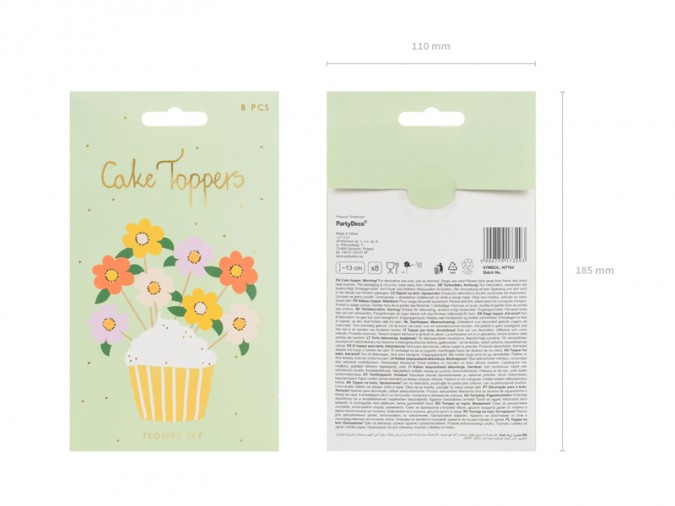 Cake toppers Flowers mix 13 cm (1 pkt / 8 pc.)