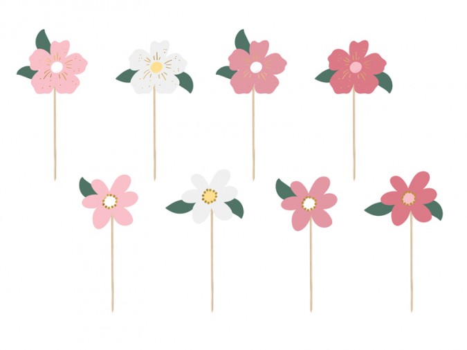 Cake toppers Flowers mix 13-14.5 cm. (1 pkt / 8 pc.)