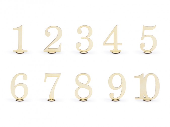Wooden table numbers 10.5cm (Set 10 bucati)