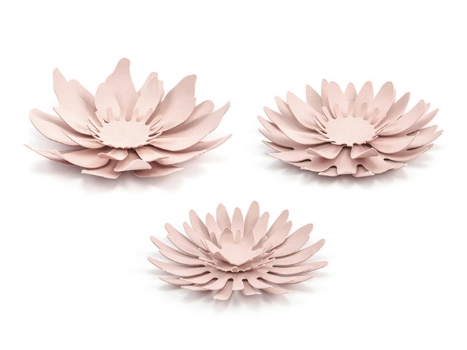 Paper decorations Flowers powder pink (Set 3 bucati)