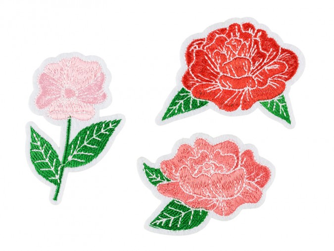 Iron on patches Flowers mix 4.5-6.5x4.5-7cm (Set 3 bucati)