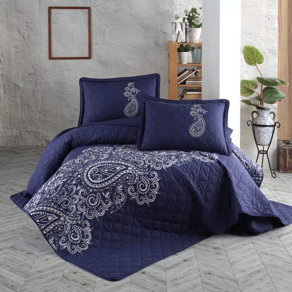 Set cuvertura de pat dublu, 3 piese, Bumbac 100%, 240x260cm, Clasy, NILLA V1 [1]