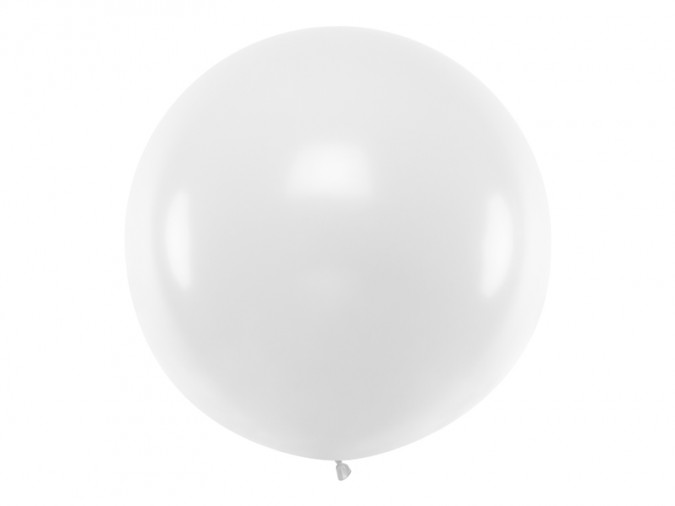 Round Balloon 1m Pastel White