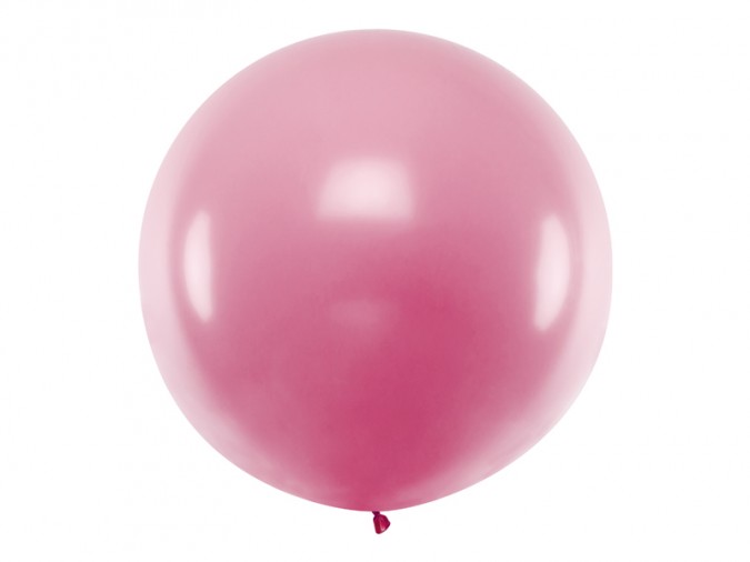 Round Balloon 1m Metallic Light Pink