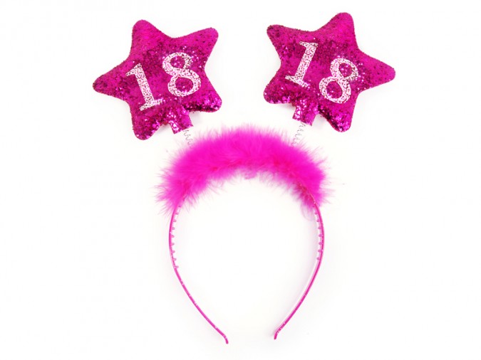 Headband with stars 18 pink