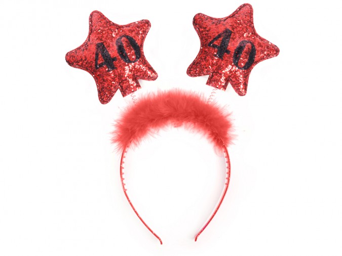 Headband with stars 40 red