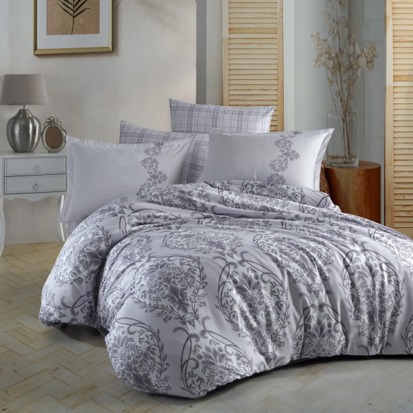 Lenjerie de pat matrimonial, 4 piese, Bumbac 100% Satin Deluxe OLINDA [1]