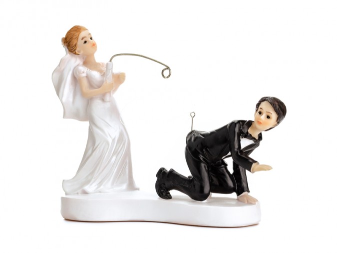 Figurine Newly-weds with a fishing rod 13cm