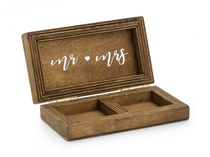 Wooden wedding ring box 10x5 5cm