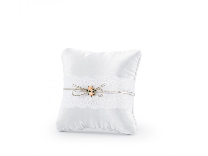 Ring bearer pillow white 16 x 16cm