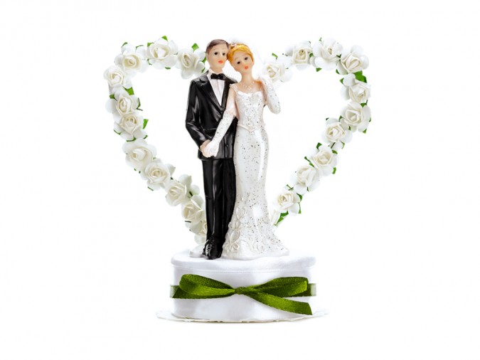 Cake Topper Newly-weds white 16cm