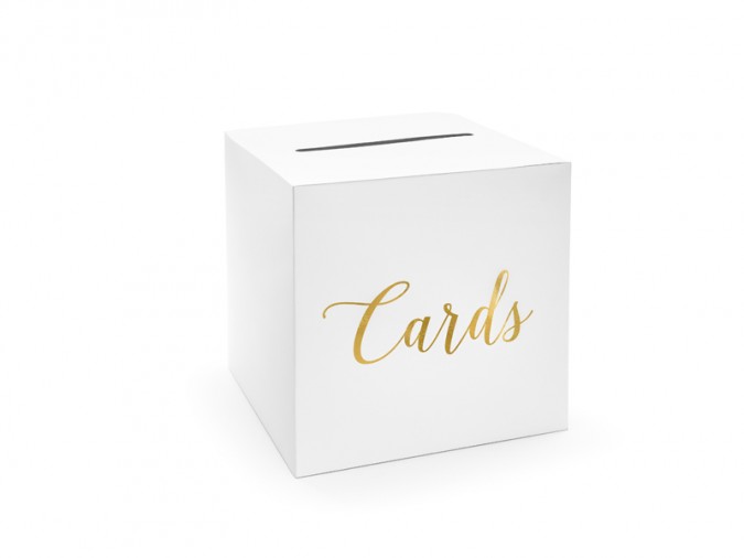 Wedding card box - Cards gold 24x24x24cm