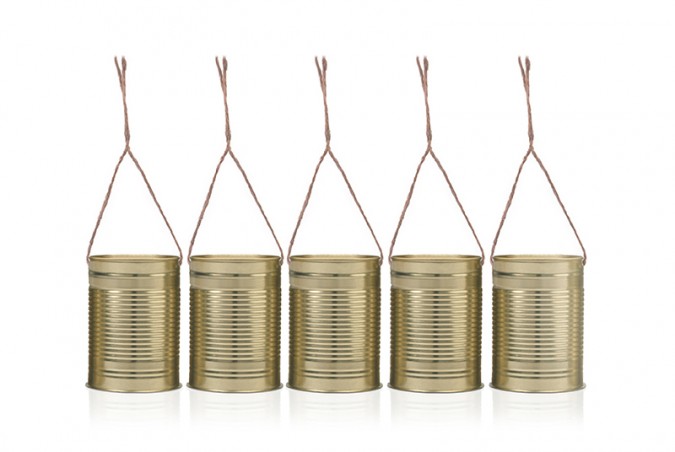 Decorative cans gold 10 x 7cm (Set 5 bucati)