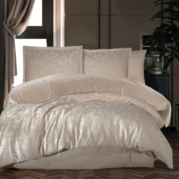 Lenjerie pat matrimonial, 6 piese, Bumbac 100% Jacquard, Ralex Pucioasa PAYAVA V2 [1]