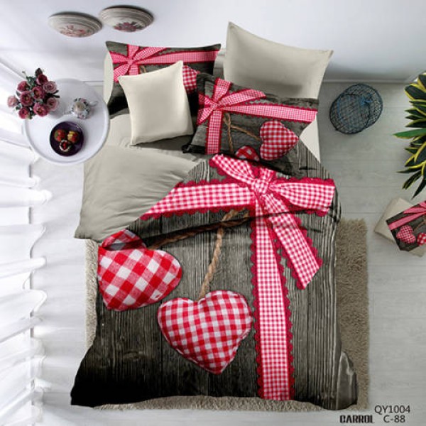 Lenjerie pat dublu, 4 piese, Bumbac 100% Poplin [1]