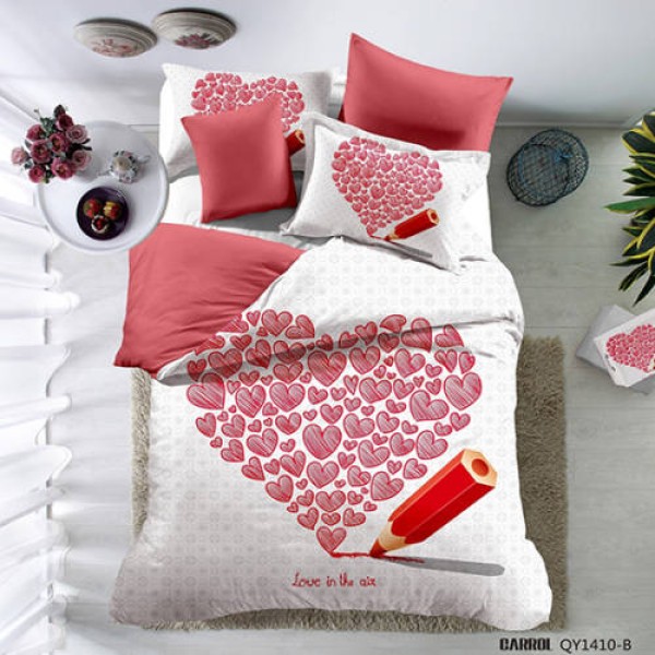 Lenjerie pat dublu, 4 piese, Bumbac 100% Poplin [1]