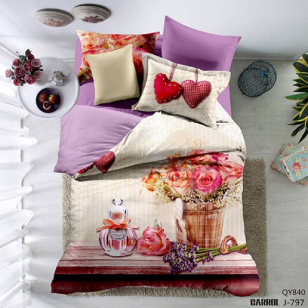 Lenjerie pat dublu, 4 piese, Bumbac 100% Poplin [1]