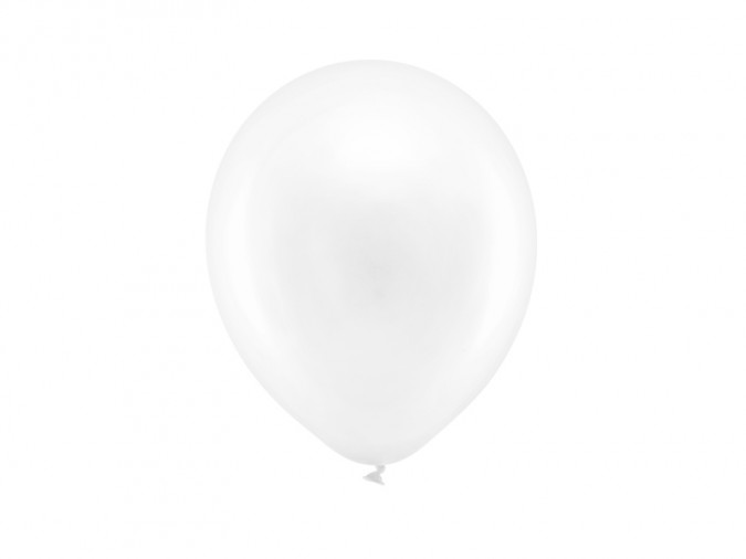 Rainbow Balloons 23cm metallic white (1 pkt / 100 pc.)