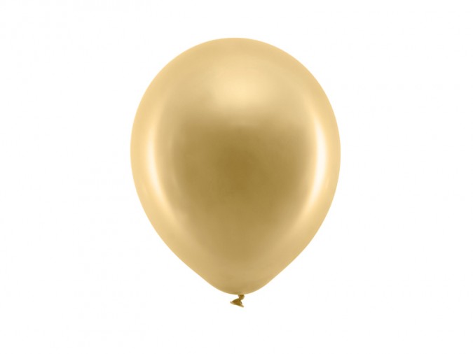 Rainbow Balloons 23cm metallic gold (1 pkt / 10 pc.)