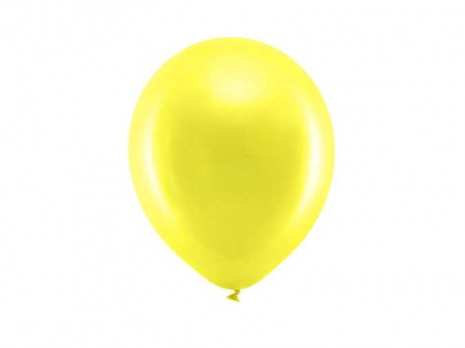 Rainbow Balloons 23cm metallic yellow (1 pkt / 10 pc.)