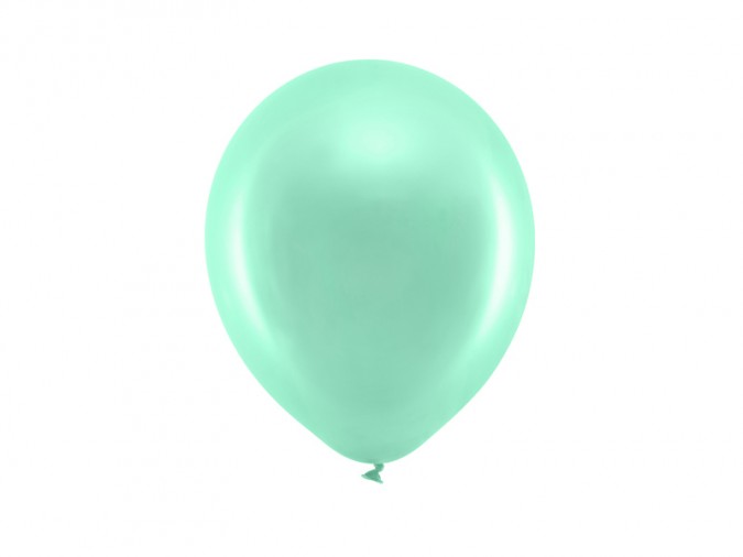 Rainbow Balloons 23cm metallic mint (1 pkt / 10 pc.)