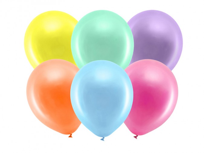 Rainbow Balloons 30cm metallic mix (Set 10 bucati)