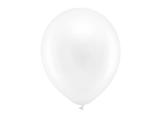 Rainbow Balloons 30cm metallic white (1 pkt / 10 pc.)