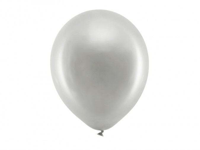 Rainbow Balloons 30cm metallic silver (1 pkt / 10 pc.)