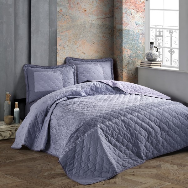 Set cuvertura de pat dublu, 3 piese, Bumbac 100%, 240x260cm, Clasy, RISA V1 [1]