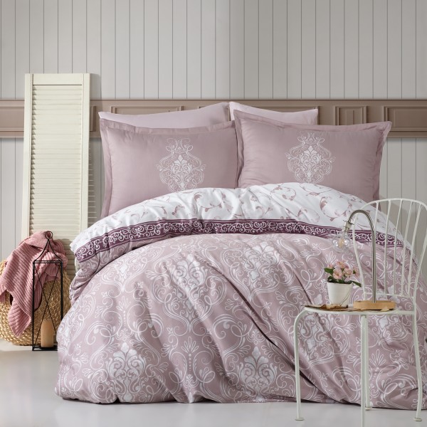 Lenjerie de pat matrimonial, 4 piese, Bumbac 100% Satin Deluxe RODISA [1]