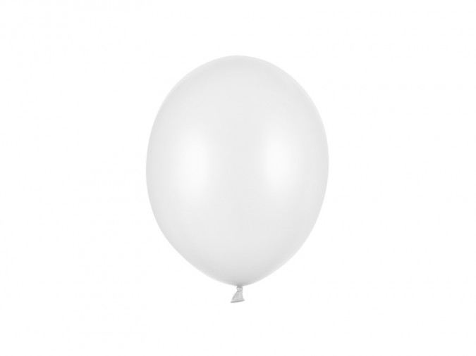 Strong Balloons 23cm Metallic Pure White (1 pkt / 100 pc.)