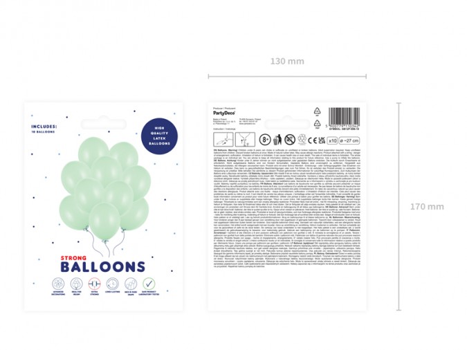 Strong Balloons 27cm Pastel Pistachio (1 pkt / 10 pc.)