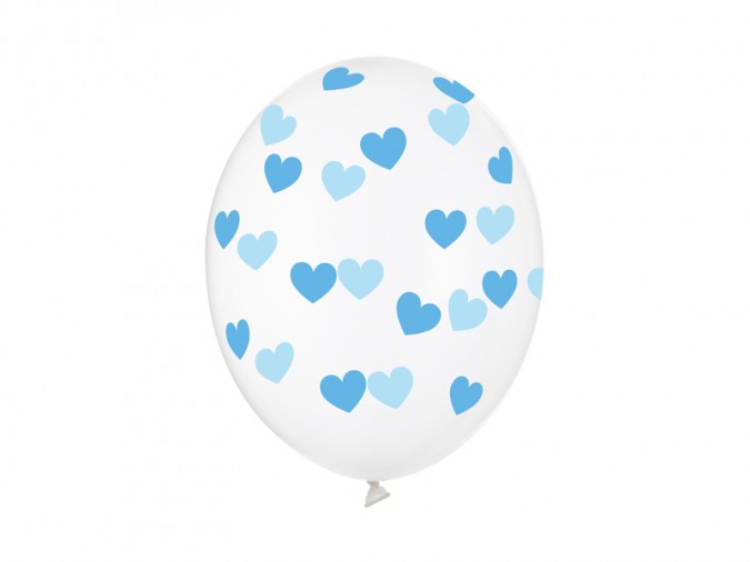 Balloons 30cm Hearts Crystal Clear (1 pkt / 6 pc.)