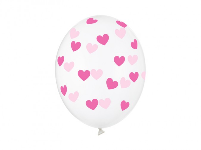 Balloons 30cm Hearts Crystal Clear (1 pkt / 50 pc.)