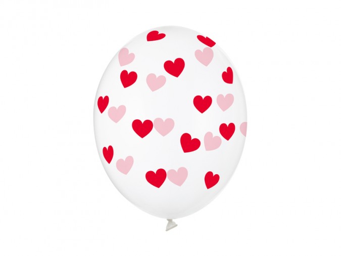 Balloons 30cm Hearts Crystal Clear (Set 50 bucati)