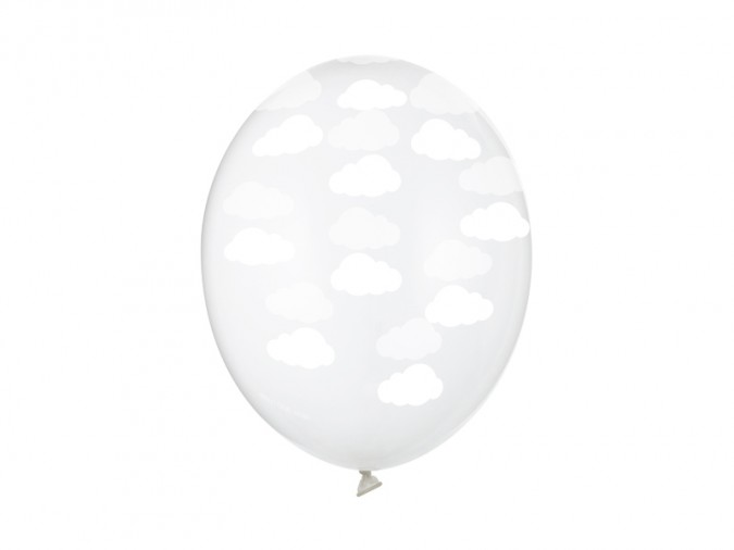 Balloons 30cm Clouds Crystal Clear (1 pkt / 6 pc.)