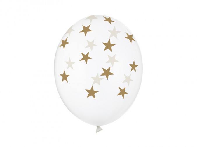 Balloons 30cm Stars Crystal Clear (1 pkt / 50 pc.)