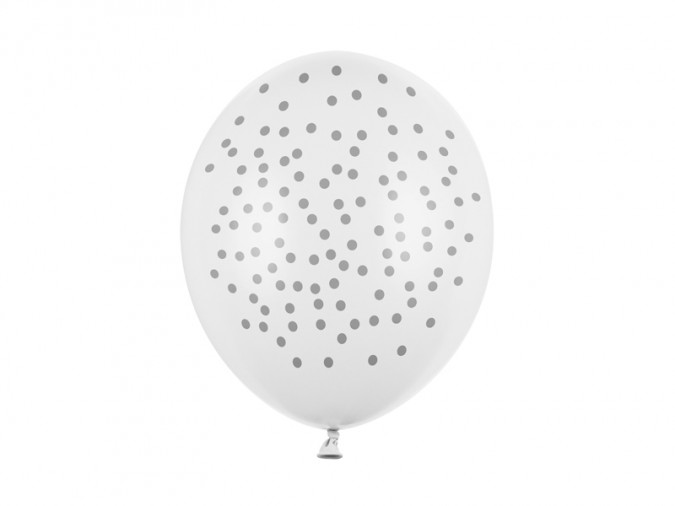 Balloons 30cm Dots Pastel Pure White (1 pkt / 50 pc.)