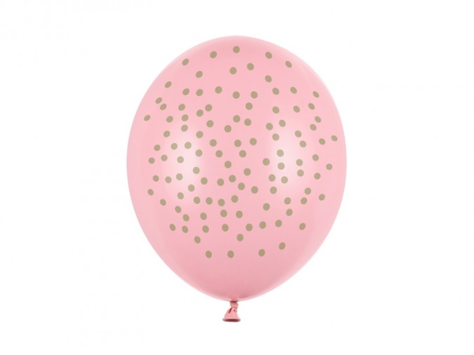 Balloons 30cm Dots Pastel Baby Pink (Set 50 bucati)