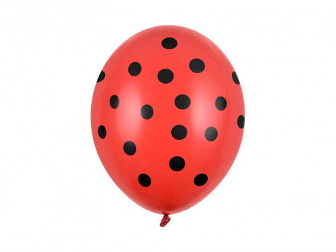 Balloons 30cm Dots Pastel Poppy Red (Set 6 bucati)