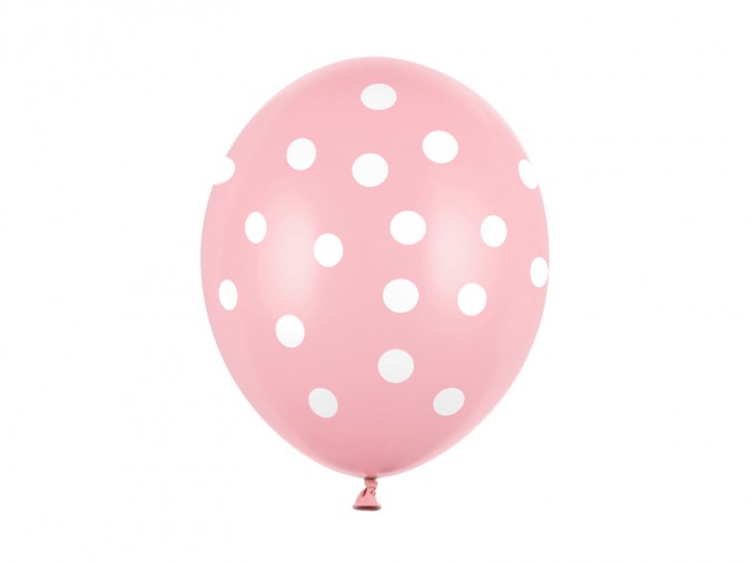 Balloons 30cm Dots Pastel Baby Pink (Set 50 bucati)