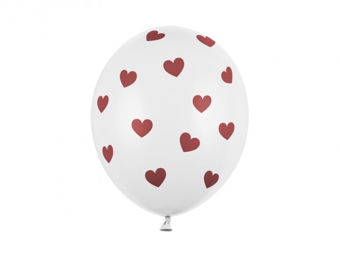 Balloons 30cm Hearts Pastel Pure White (1 pkt / 50 pc.)