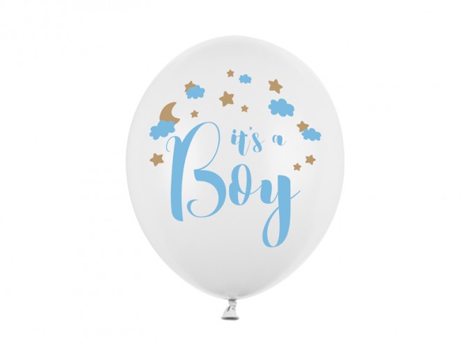 Balloons 30cm It\'s a Boy Pastel Pure White (1 pkt / 50 pc.)