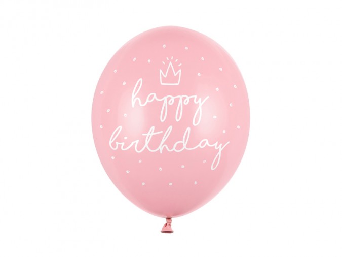 Strong Balloons 30cm happy... P. B. Pink (1 pkt / 6 pc.)