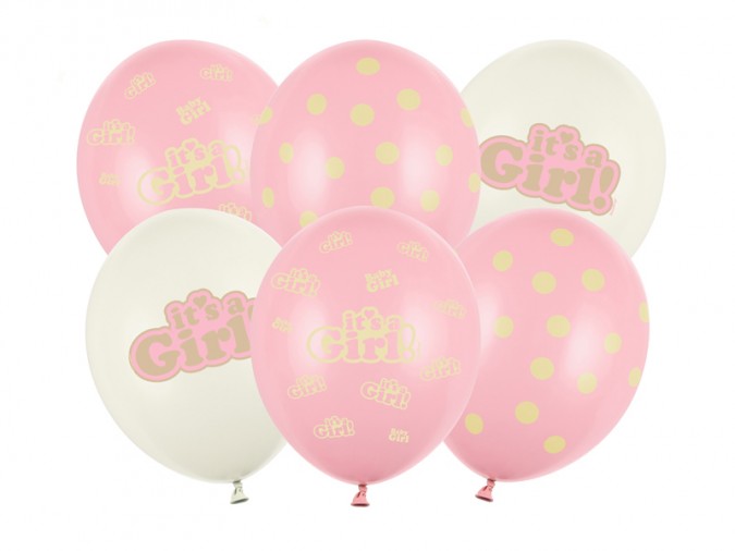 Balloons 30cm It\'s a Girl Pastel Mix (Set 50 bucati)